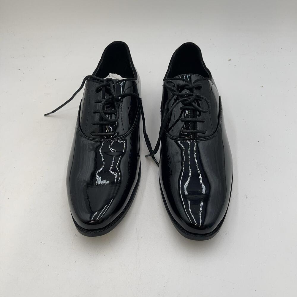 Black Patent Dress Shoes Mens Size 9 Oxford Lace Up Synthetic Square Toe Formal